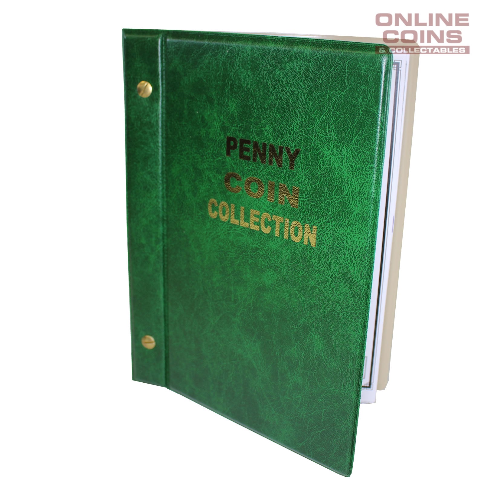 VST Australian Penny Album 1911-1964 With Printed Mintage Interleaves - GREEN